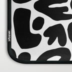 Abstract black and white organic nature art pattern Laptop Sleeve Gallery Image 3