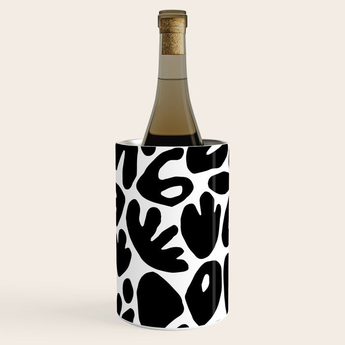 Abstract black and white organic nature art pattern Wine Chiller Gallery Image 3