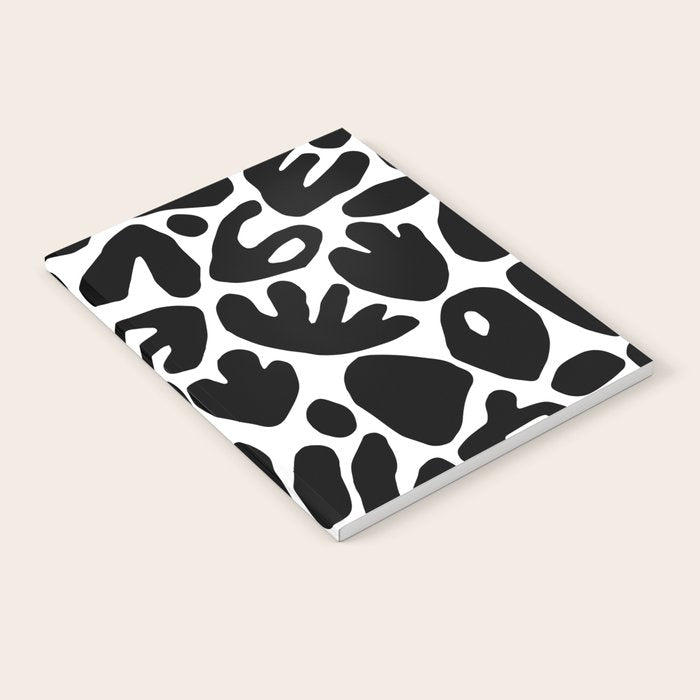 Abstract black and white organic nature art pattern Notebook Gallery Image 2