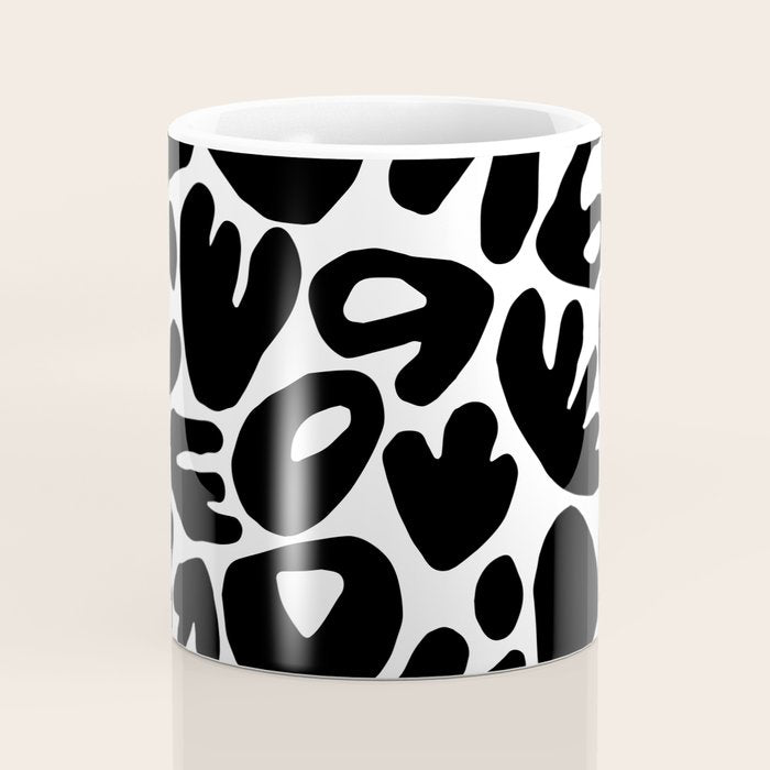 Abstract black and white organic nature art pattern Coffee Mug Gallery Image 4