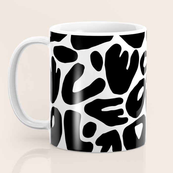 Abstract black and white organic nature art pattern Coffee Mug Gallery Image 3