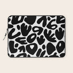 Abstract black and white organic nature art pattern Laptop Sleeve Gallery Image 1