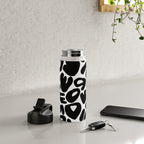Abstract black and white organic nature art pattern Water Bottle Gallery Image 4