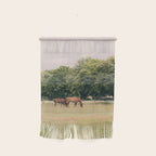 Cotswolds Horses in Rural Pasture Landscape Wall Hanging Gallery Image 1