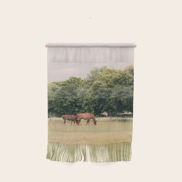 Cotswolds Horses in Rural Pasture Landscape Wall Hanging Gallery Image 1