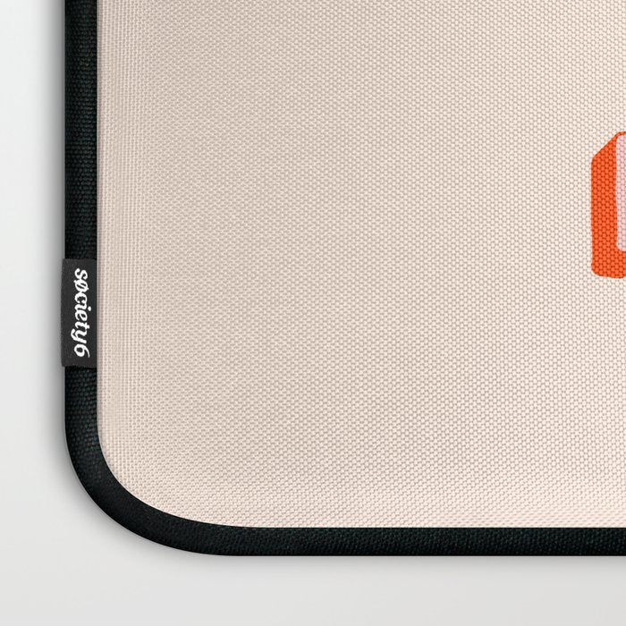 This is Where the Fun Stuff Happens typography print in peach and red Laptop Sleeve Gallery Image 3