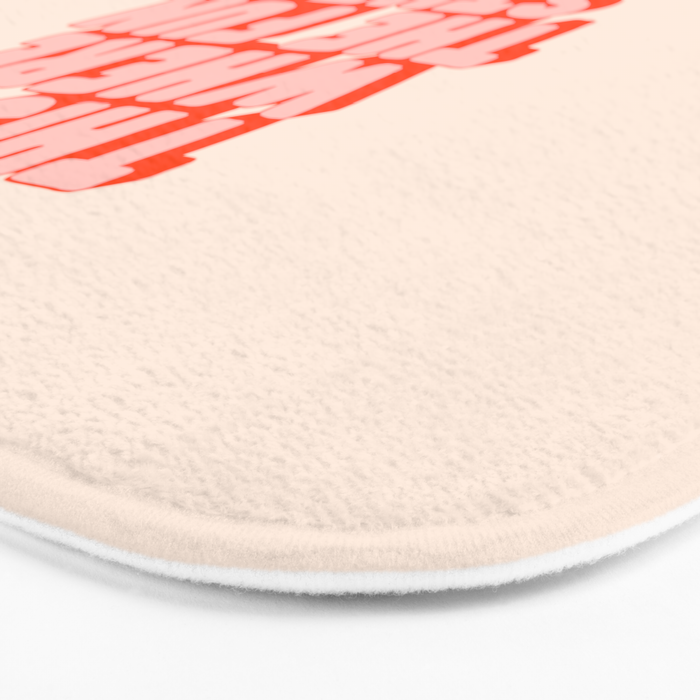 This is Where the Fun Stuff Happens typography print in peach and red Bath Mat Gallery Image 3