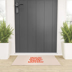 This is Where the Fun Stuff Happens typography print in peach and red Welcome Mat Gallery Image 3