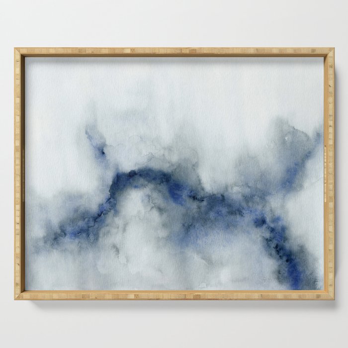 Indigo Abstract Painting | No.3 Serving Tray Gallery Image 1