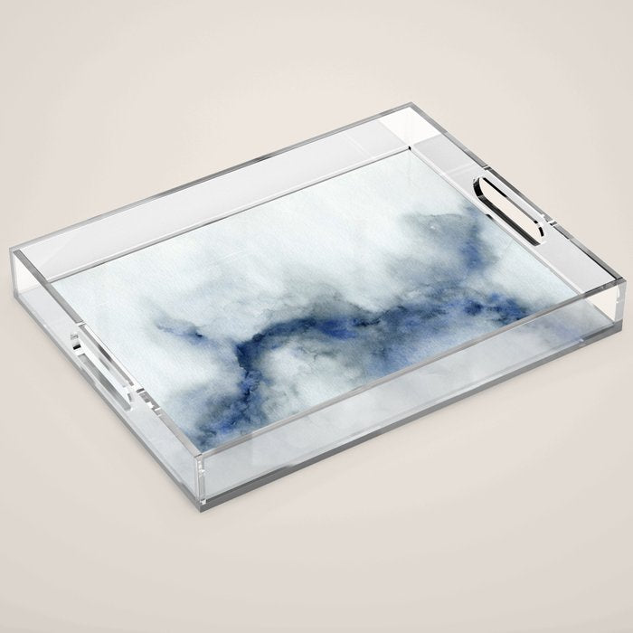 Indigo Abstract Painting | No.3 Acrylic Tray Gallery Image 1