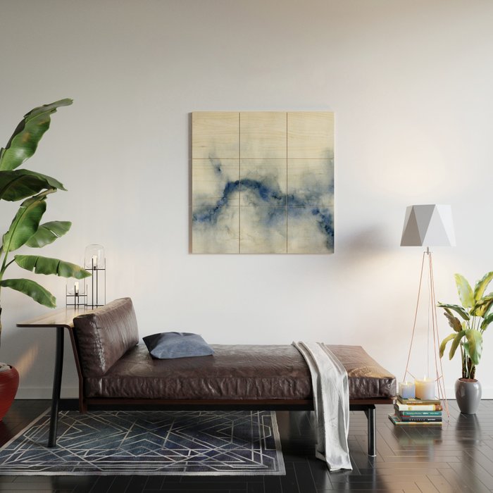 Indigo Abstract Painting | No.3 Wood Wall Art Gallery Image 2