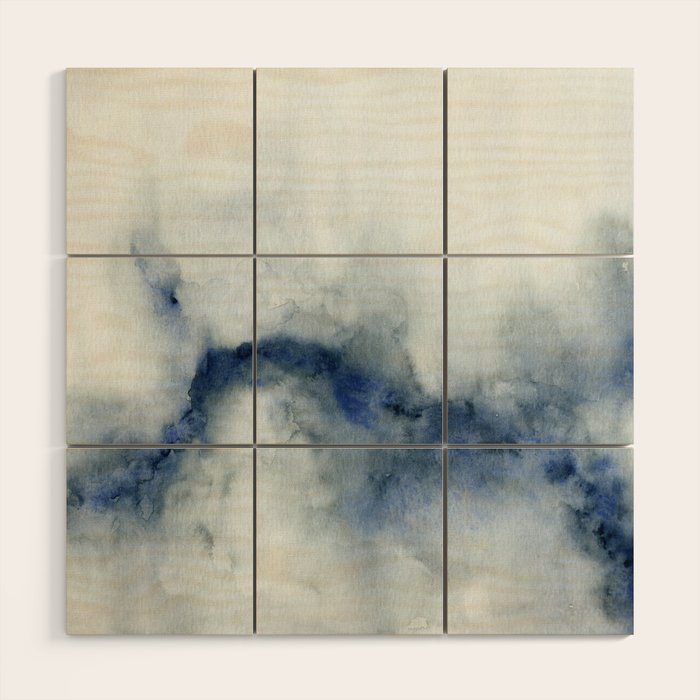 Indigo Abstract Painting | No.3 Wood Wall Art Gallery Image 1
