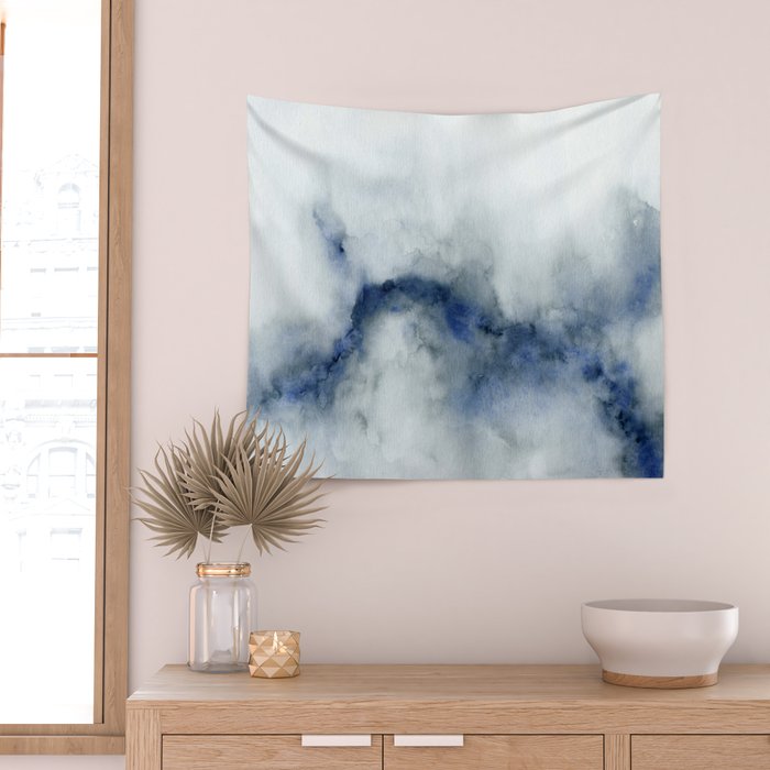Indigo Abstract Painting | No.3 Wall Tapestry Gallery Image 2