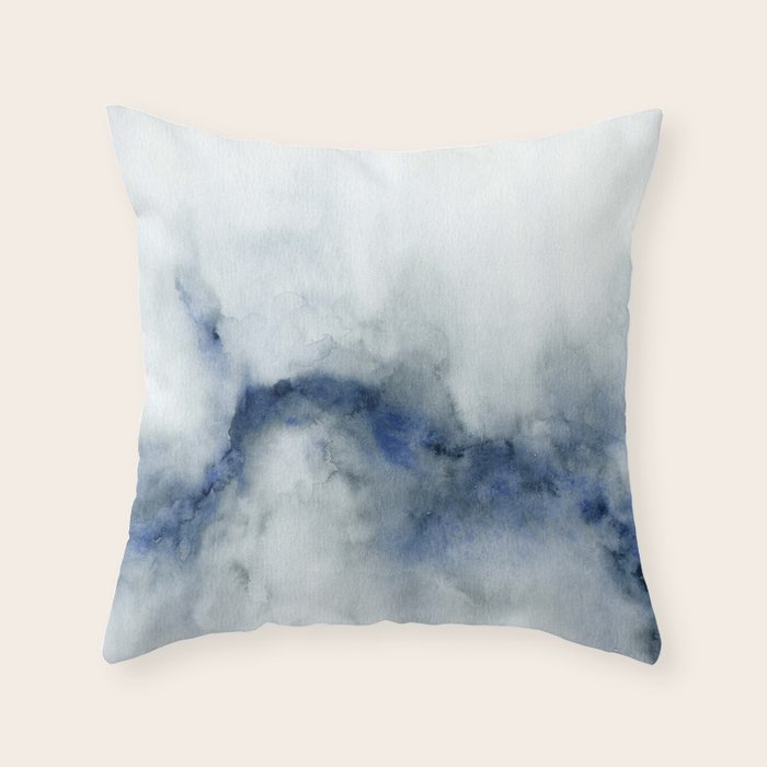 Indigo Abstract Painting | No.3 Throw Pillow Gallery Image 6
