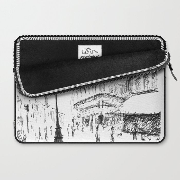 Sketch of a Street in Paris Laptop Sleeve Gallery Image 2