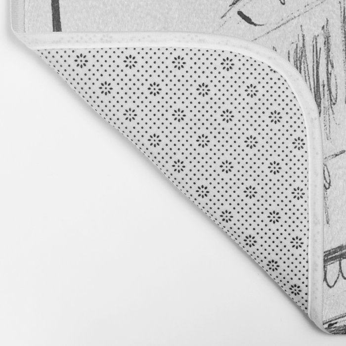 Sketch of a Street in Paris Bath Mat Gallery Image 2