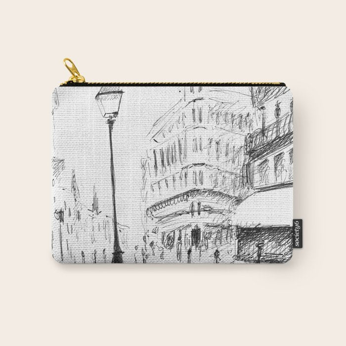 Sketch of a Street in Paris Carry All Pouch Gallery Image 1