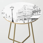 Sketch of a Street in Paris Side Table Gallery Image 2