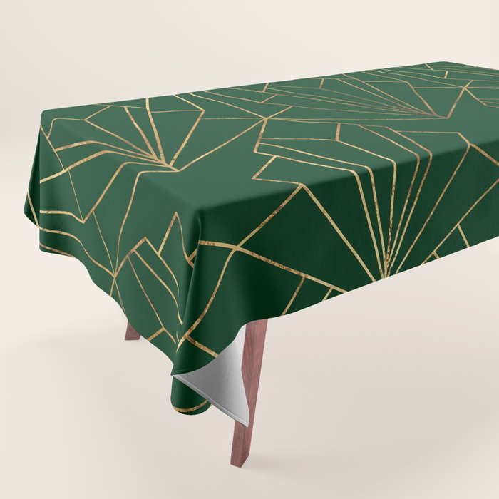 Art Deco in Emerald Green - Large Scale Tablecloth Gallery Image 1