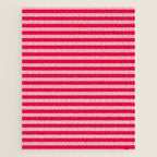 Retro, Beach, Colorful Stripes, Pink and Red Jigsaw Puzzle Gallery Image 1