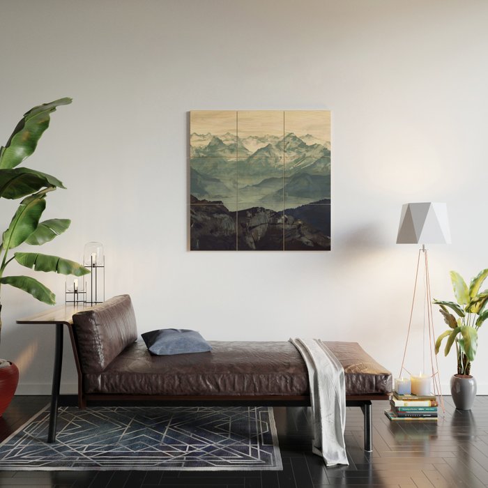 Mountain Fog Wood Wall Art Gallery Image 2