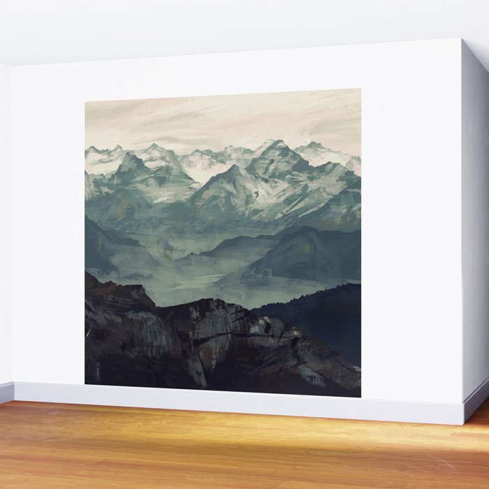 Mountain Fog Wall Mural Gallery Image 2
