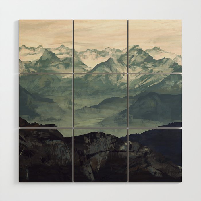 Mountain Fog Wood Wall Art