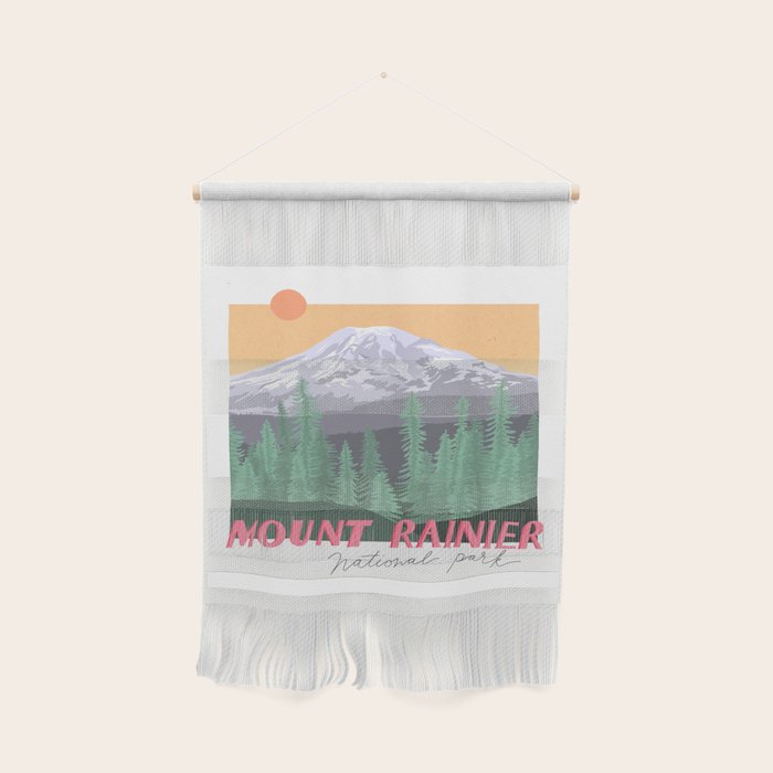 Mount Rainier National Park, Vintage Style Wall Hanging Gallery Image 1