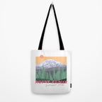 Mount Rainier National Park, Vintage Style Tote Bag Gallery Image 2