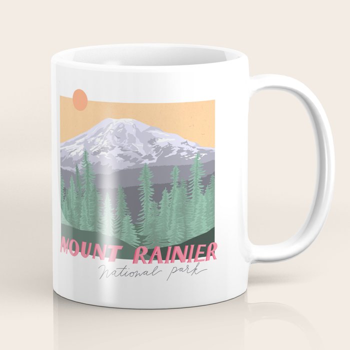 Mount Rainier National Park, Vintage Style Coffee Mug Gallery Image 1