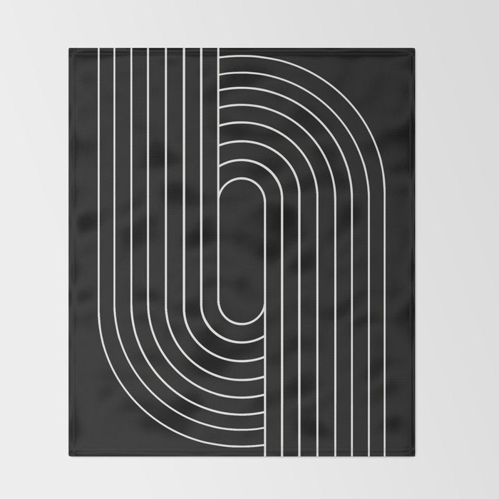 Oval Lines Abstract XIII Throw Blanket Gallery Image 2