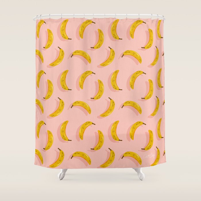 Banana Pattern - Blush Shower Curtain Gallery Image 1