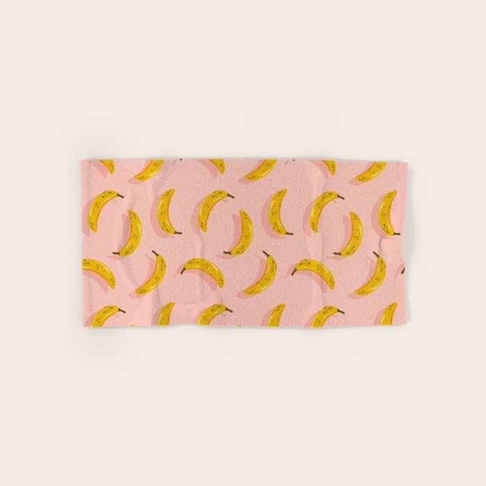 Banana Pattern - Blush Bath Towel Gallery Image 1