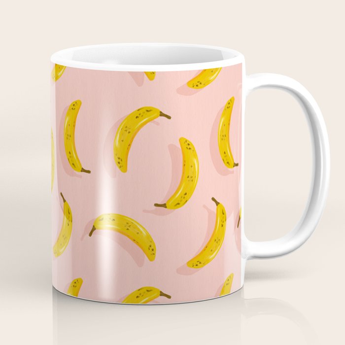 Banana Pattern - Blush Coffee Mug Gallery Image 1