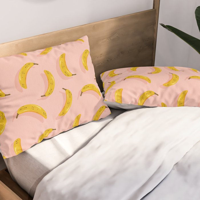 Banana Pattern - Blush Pillow Sham Gallery Image 2