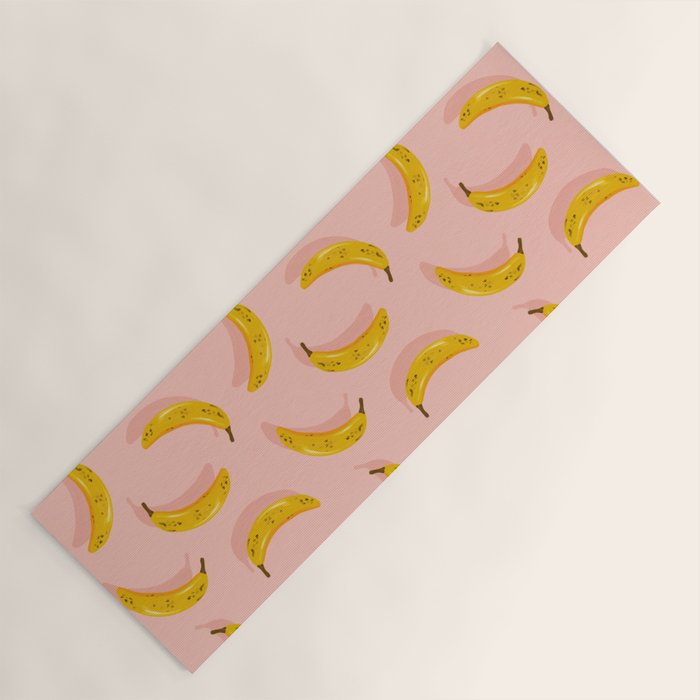 Banana Pattern - Blush Yoga Mat Gallery Image 1