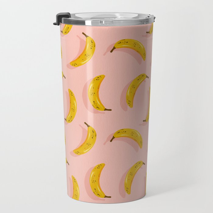 Banana Pattern - Blush Travel Mug Gallery Image 3