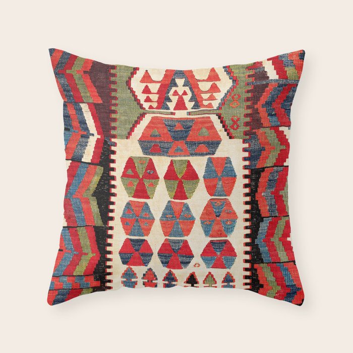 Ankara Central Anatolian Niche Kilim Print Throw Pillow Gallery Image 6
