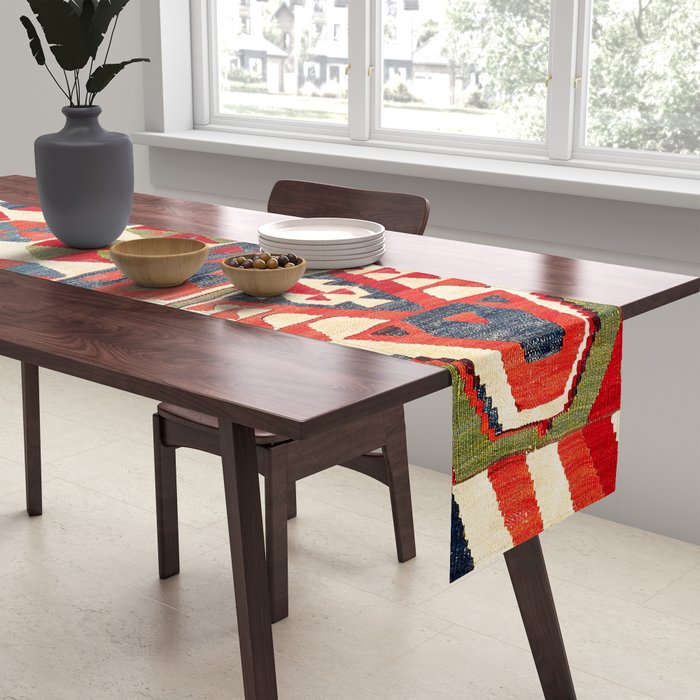 Ankara Central Anatolian Niche Kilim Print Table Runner Gallery Image 2