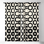 Vrittam Modern Minimalist Geometric Pattern in Black and Almond Cream Window Curtain Gallery Image 5