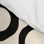 Vrittam Modern Minimalist Geometric Pattern in Black and Almond Cream Comforter Gallery Image 4