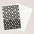 Vrittam Modern Minimalist Geometric Pattern in Black and Almond Cream Stationery Card Gallery Image 2