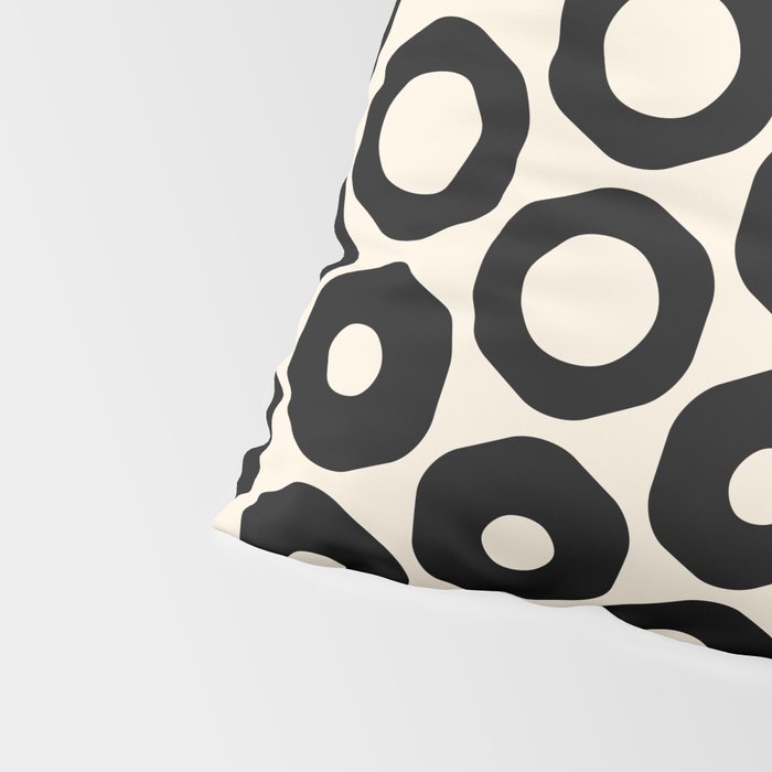 Vrittam Modern Minimalist Geometric Pattern in Black and Almond Cream Pillow Sham Gallery Image 4