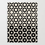 Vrittam Modern Minimalist Geometric Pattern in Black and Almond Cream Poster Gallery Image 4