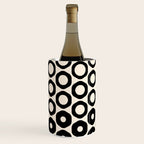 Vrittam Modern Minimalist Geometric Pattern in Black and Almond Cream Wine Chiller Gallery Image 1