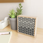 Vrittam Modern Minimalist Geometric Pattern in Black and Almond Cream Mini Art Print Gallery Image 2