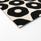 Vrittam Modern Minimalist Geometric Pattern in Black and Almond Cream Welcome Mat Gallery Image 2