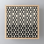Vrittam Modern Minimalist Geometric Pattern in Black and Almond Cream Mini Art Print Gallery Image 1