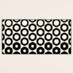 Vrittam Modern Minimalist Geometric Pattern in Black and Almond Cream Desk Mat Gallery Image 3