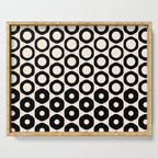 Vrittam Modern Minimalist Geometric Pattern in Black and Almond Cream Serving Tray Gallery Image 1
